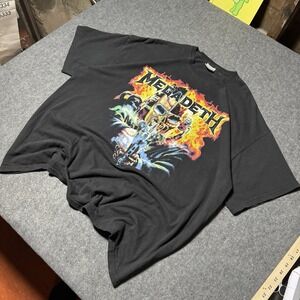 VTG Y2K 2007 Mega Death Rattlehead Guns Tshirt Double Sided Mens 2XL Grunge Punk